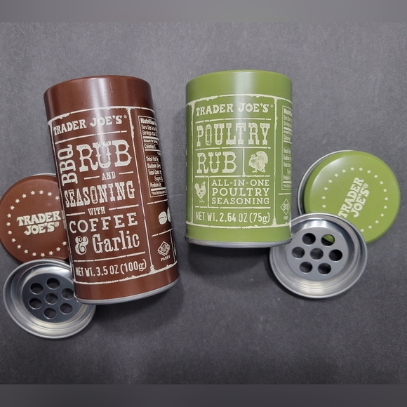 Trader Joe's Kitchen Set Of 2 Trader Joes Empty Spice Tin Cans Bbq